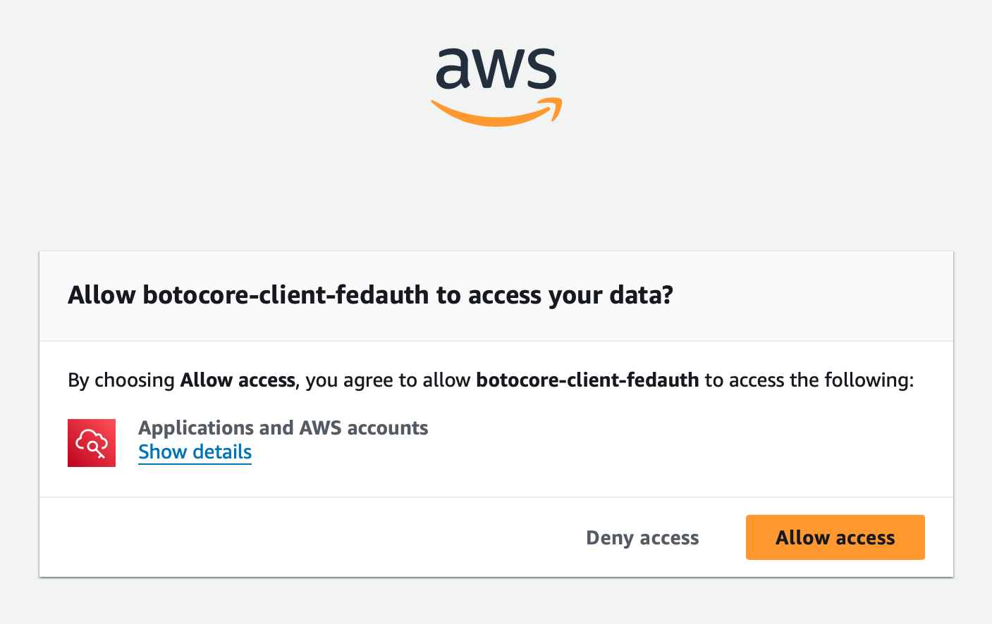 AWS CLI botocore authorization prompt